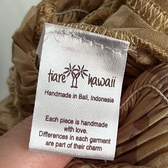 Tiare Hawaii • NWT Brown Tan Animal Stripe Smocked Jumpsuit - Picture 7 of 8